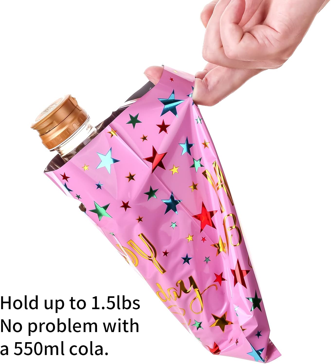 PintreeLand Happy Birthday Party Favor Bags 40 PCS, Plastic Goodies Loot Gift Bags Bulk for Kids Baby Girls & Boys Birthday Party Supples (B Style 40 Packs)
