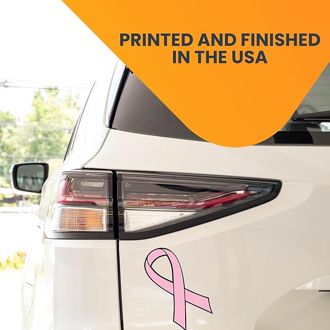 Magnet Me Up Support Breast Cancer Awareness Month, Pink Ribbon Magnet Decal, 3.5x7 Inches, Heavy Duty Automotive Magnet for Car Truck SUV, Any Magnetic Surface, Great Gift Idea, Crafted in USA