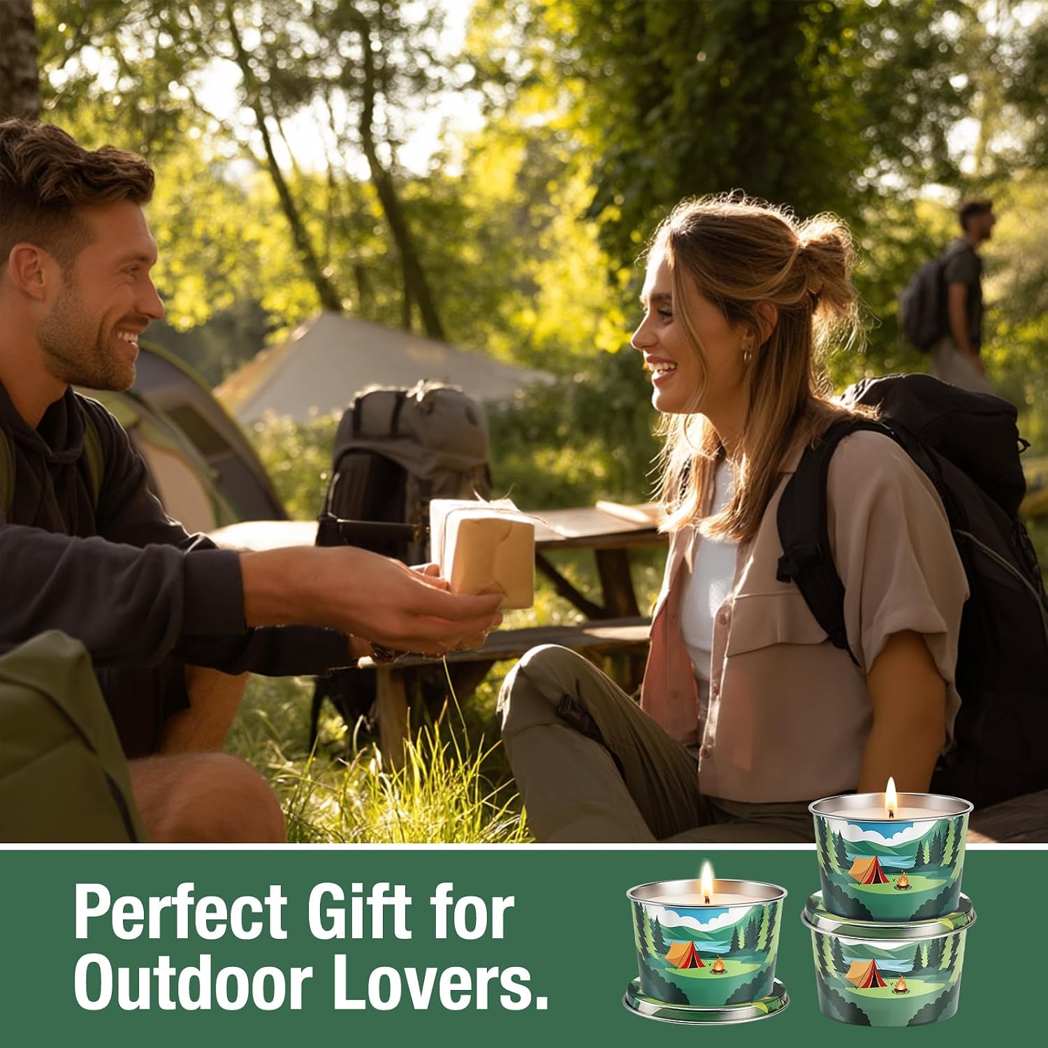 Citronella Candle for Outdoor 3 Pack, 2.2oz Mini Citronella Scented Candles for Outdoor Camping, Natural Soy Wax with Essential Oils, Portable Tin for Patio Backyard Hiking