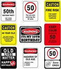 WERNNSAI 50th Birthday Party Decorations - 9PCS Wall Signs for Adults 50 Years Old Party Decor Yellow Caution Logos on Door Windows Yard Garden Sign Happy 50th Birthday Party Supplies