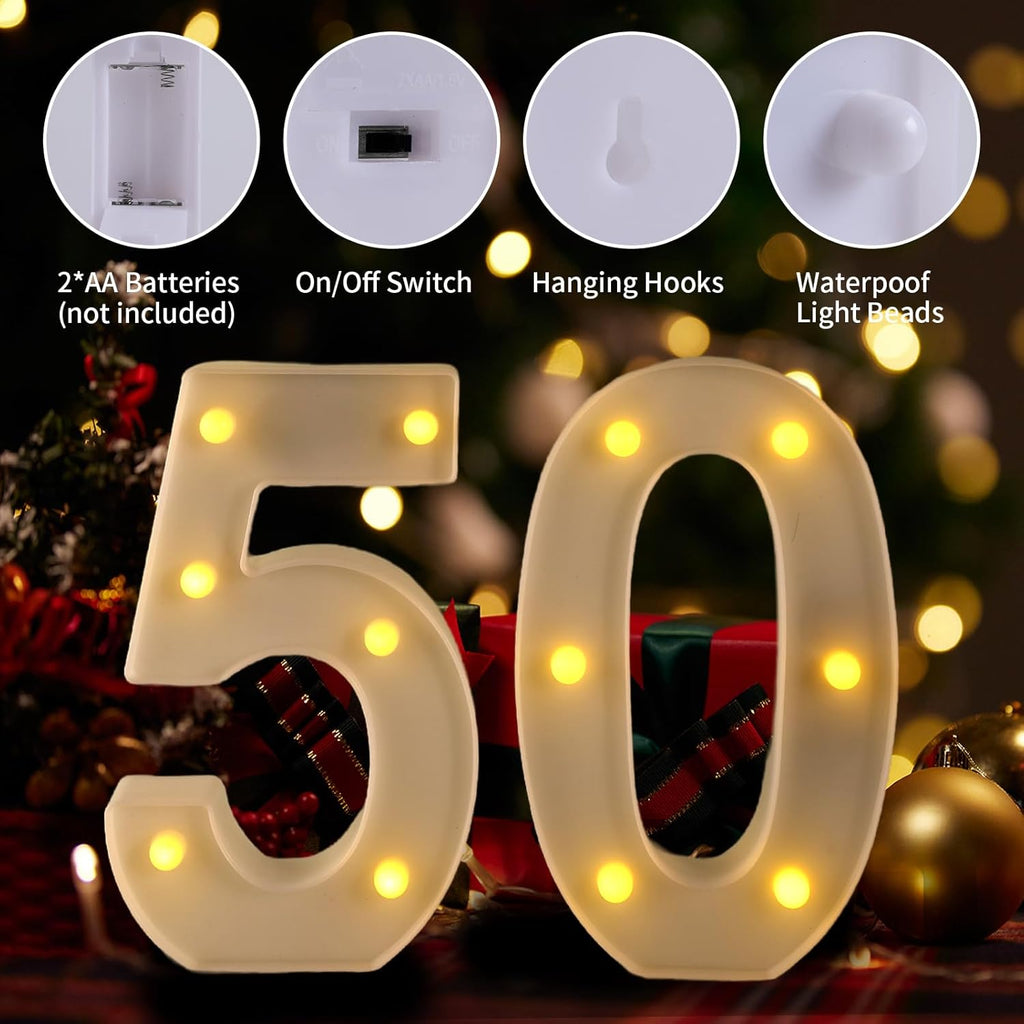 50th Birthday Decorations Woman Man,Marquee Numbers for 50th Wedding Anniversary Decorations,Light Up Numbers 50 Sign for Party Backdrop Wall Decor,50 Birthday Centerpieces Table Decoration