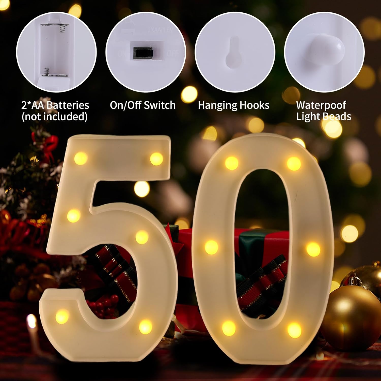 50th Birthday Decorations Woman Man,Marquee Numbers for 50th Wedding Anniversary Decorations,Light Up Numbers 50 Sign for Party Backdrop Wall Decor,50 Birthday Centerpieces Table Decoration