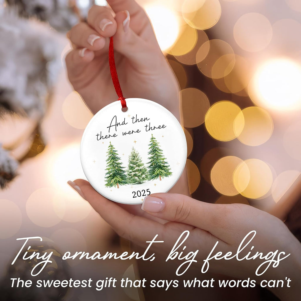 OASSIE Baby's First Christmas Ornaments 2025 - Glass Christmas Ornaments 2025 for Tree Decorations - Gifts for New Mom Dad Parents Couples, Family of Three, Pregnancy Announcement for Grandparents