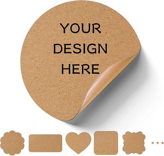 Custom Stickers for Business Logo,Personalised Logo Stickers for Small Business,Any Shape and Size Waterproof Label.Perfect for Branding, Packaging Stickers, Glossy Stickers. (Kraft Paper)