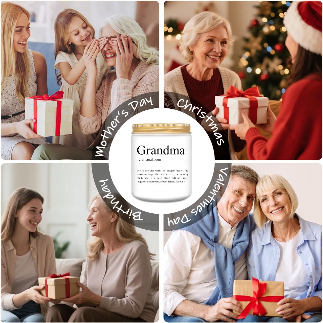 LEIOH Gifts for Grandma,Birthday Mothers Day Christmas Grandma Gifts from Grandchildren,Gift Ideas for Grandmother from Granddaughter,Grandson,Grandkids Lavender Jar Candle