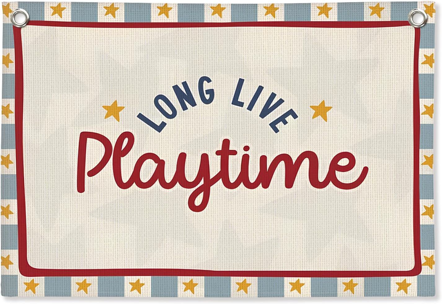 Playroom Wall Decor, Long Live Playtime Linen Canvas Banner,Toddler Playroom Decor Kids Room Nursery with Star Pattern Wall Decor for Toddler Boys Toy Room Bedroom,30x20 Inch