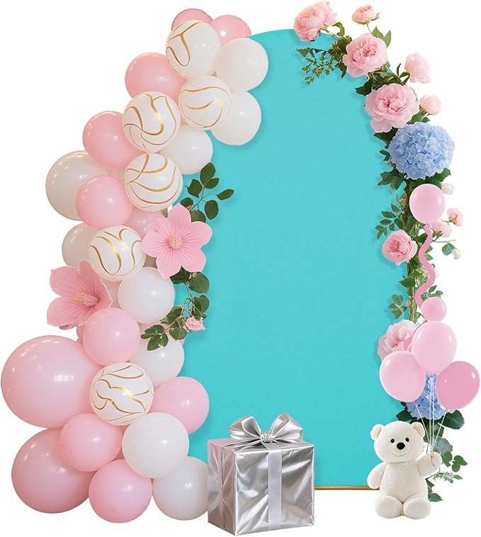 7.2FT Wedding Arch Covers Arch Backdrop Cover Arch Stand Covers Set Arch Cover Spandex Fabric Stretchy Backdrop for Wedding Birthday Party Decoration Baby Shower (Sky Blue)