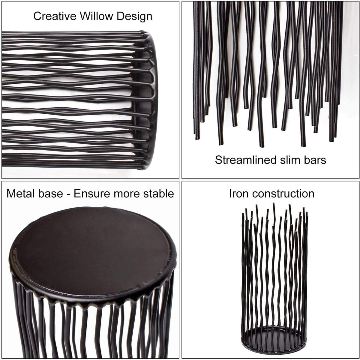 Metal Candle Holders for Pillar Candles - Black Wire Candle Holder Set of 3