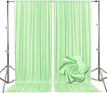 10ft x 10ft Light Green Backdrop Curtains for Parties, Fabric Satin Background Curtain with Rod Pockets for Weddings, Birthday, Baby Shower, Photography, Graduation Party Backdrop Drapes, 2 Panels