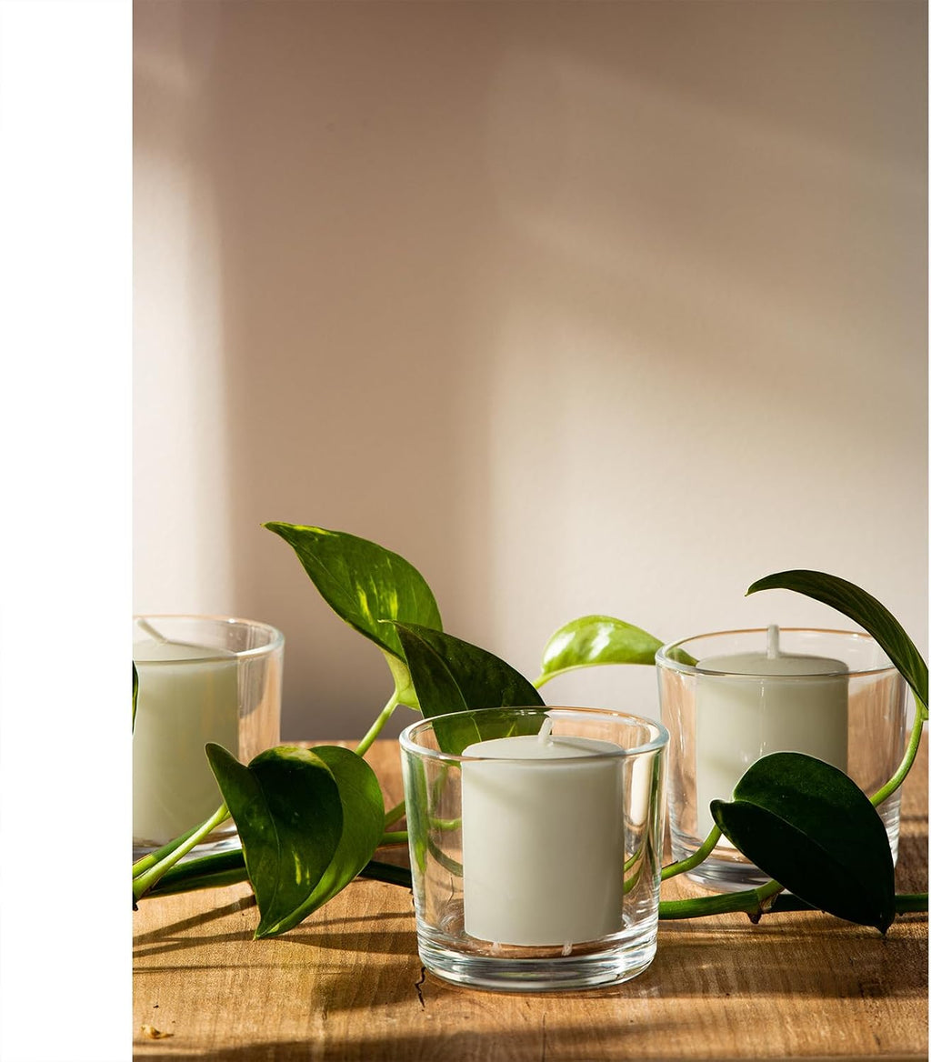 CANDWAX Unscented Ivory Votive Candles Set of 36 - Clean-Burning, Long-Lasting 15 Hour Burn - Ideal for Weddings, Home Décor, Spa, Events - Bulk Value for Versatile Use