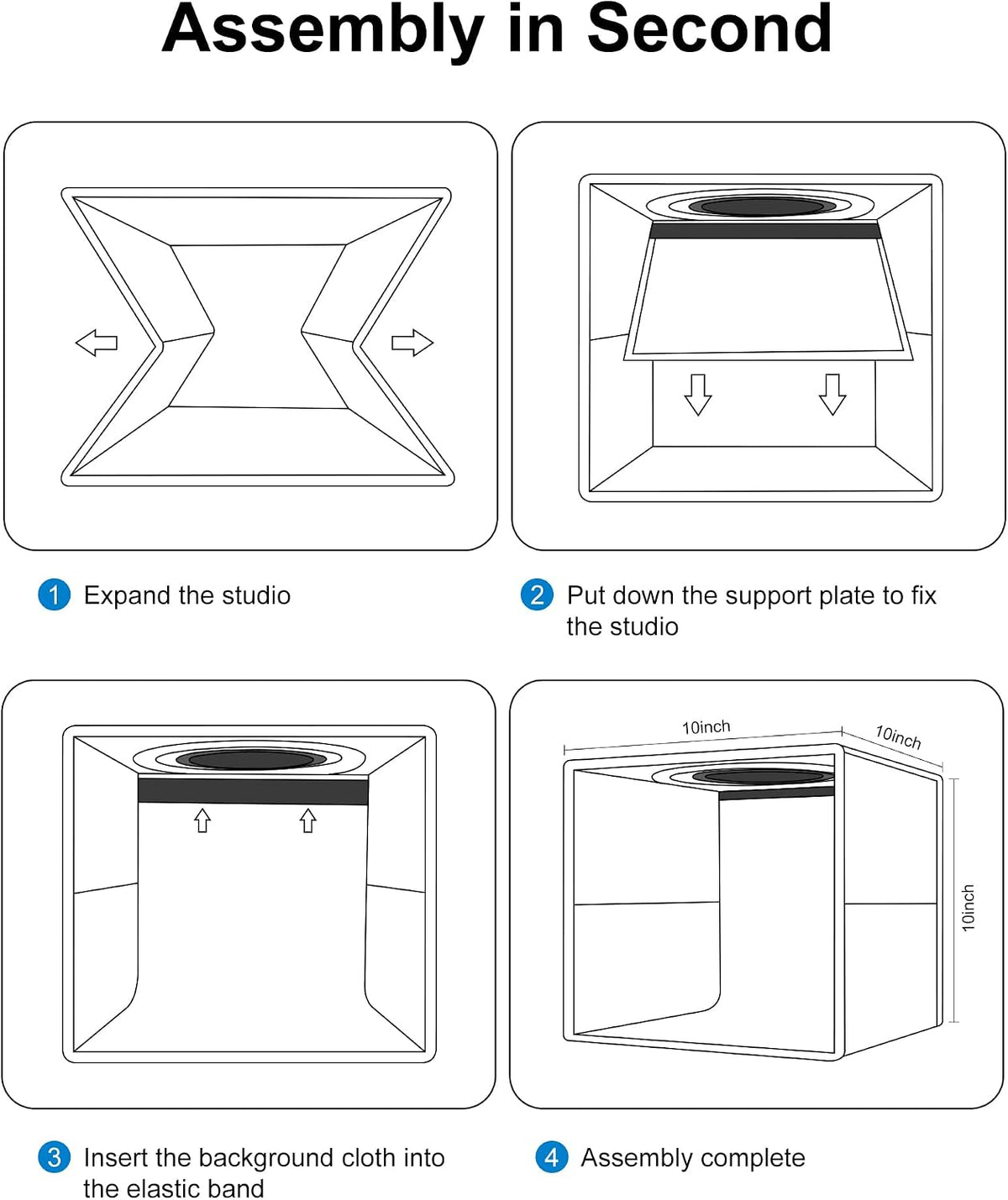PULUZ Mini Photo Studio Light Box, 10"x10" Portable Folding Photogr...