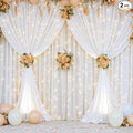 White Backdrop Curtains with Lights for Parties,10x10FT Wrinkle Free White Drapes Wedding Photo Backdrop Curtains for Baby Shower Birthday Ceremony Reception Home Party Decorations-5ft x 10ft,2 Panels
