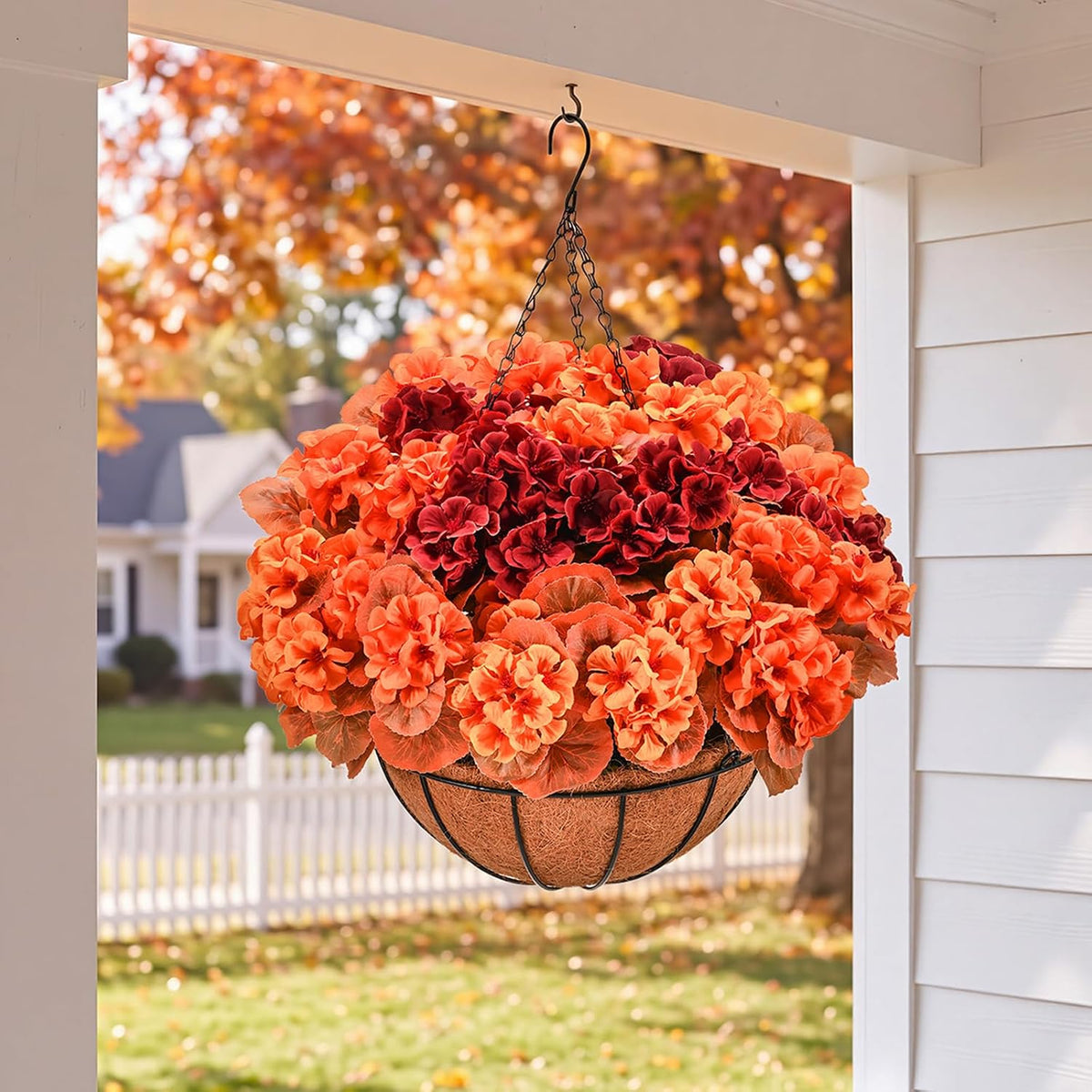 fall artificial flowers for outdoors uv resistant, faux showing dimensions