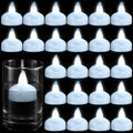 Honoson 24 Pack Flameless LED Floating Candles 1.6'' Waterproof LED Floating Tealights Battery Water Activated Tealights for Valentines Day Weddings Pool Centerpiece Party Decor(White)