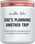Best Travel Gifts for Women, Funny Gift for People Who Like Travel Hiking - Unique International Traveler Planner Vacation Retirement Present Candle