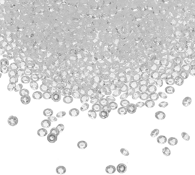 PATIKIL 10000 Pcs Wedding Table Scatter Confetti Crystals 4.5mm Acrylic Diamonds Vase Fillers Gems for Table Centerpiece Decorations Party Vase Beads, White
