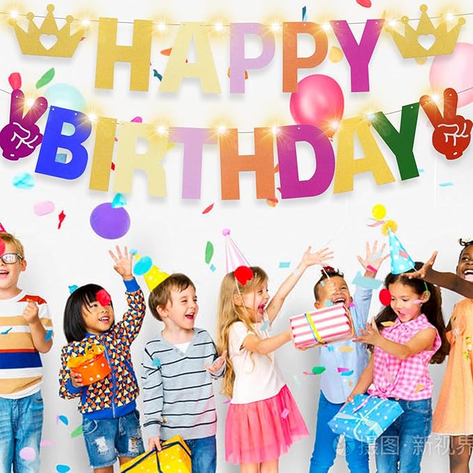 167Pcs DIY Glitter Customizable Banner Kit Custom Banner Happy Birthday Personalized Letter Banners Decor for Christmas Baby Shower Birthday Party Decorations Supplies(Glitter Gold）