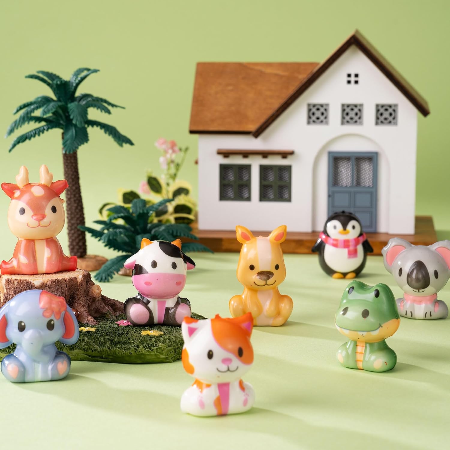 DMIGHT Party Favors for Kids 24PCS Safari Animal Squishy Toys,Goodie Bag Stuffers, Pinata Stuffers,Birthday Gifts for Boys & Girls,Treasure Chest Prizes,Classroom Prizes for Kids