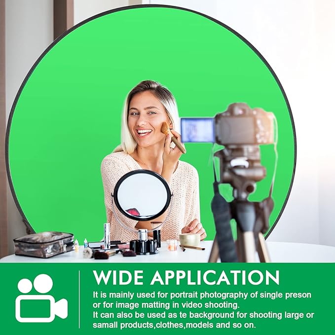 Portable Green Screen Chair, 57 in Greenscreen Backdrop with Stand Double Sided Foldable Green Background, Chroma Key, for Photography Streaming Gaming Photo Zoom Video Chats and Meeting