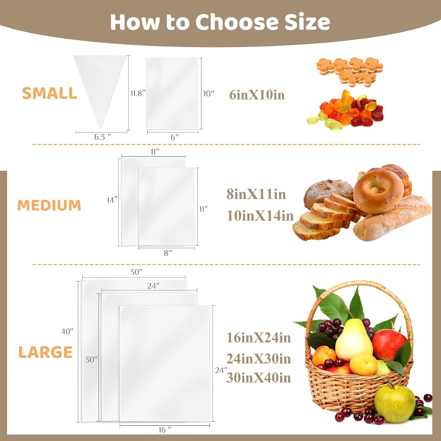 WIKDAY Cellophane Treat Bags with Ties 6x10 Inches 200 PCS Clear Plastic Gift Bags for Party Favor, Candy, Snack, Gift Giving, Packaging Products