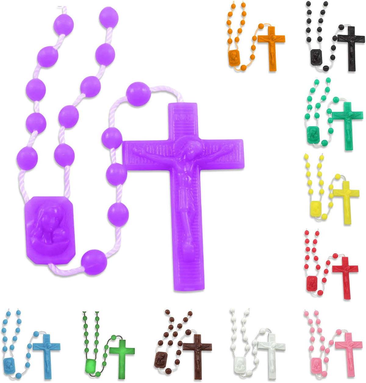 rosarymart catholic rosary beads for prayer – violet, main product view