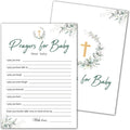 Baby Shower Prayer Cards - Floral Greenery Baby Christening Cards For Girl Boy Christian Brother or Sister - 30 Cards