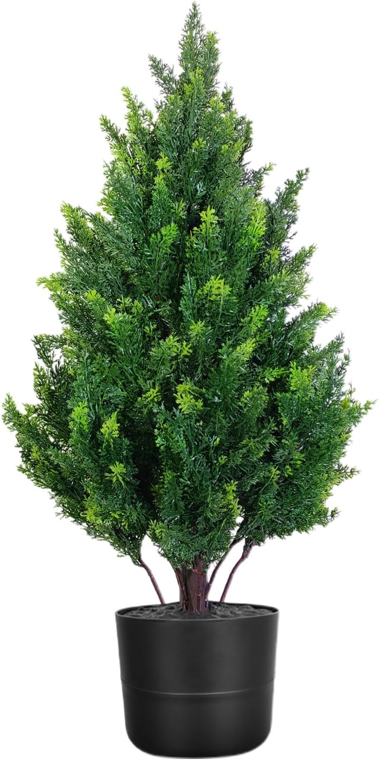 28 inch artificial cedar tree with pot, compact, main product view