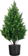 28 inch artificial cedar tree with pot, compact, main product view