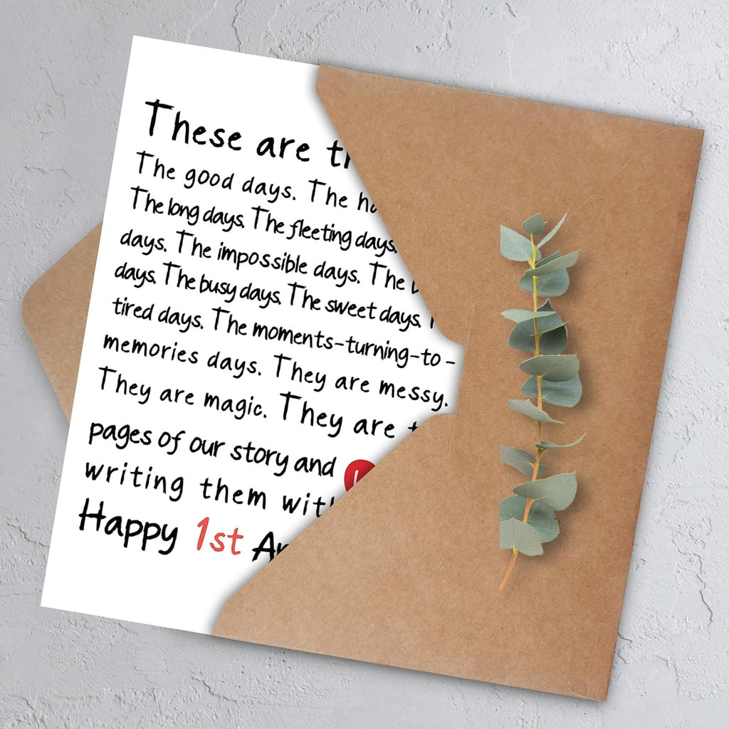 1 Year Anniversary Card Gifts for Boyfriend Girlfriend, 1st Anniversary Card Gift for Husband Wife, One Year Anniversary Cards Gifts for Men Women Him Her, First Wedding Anniversary Cards Gift Ideas