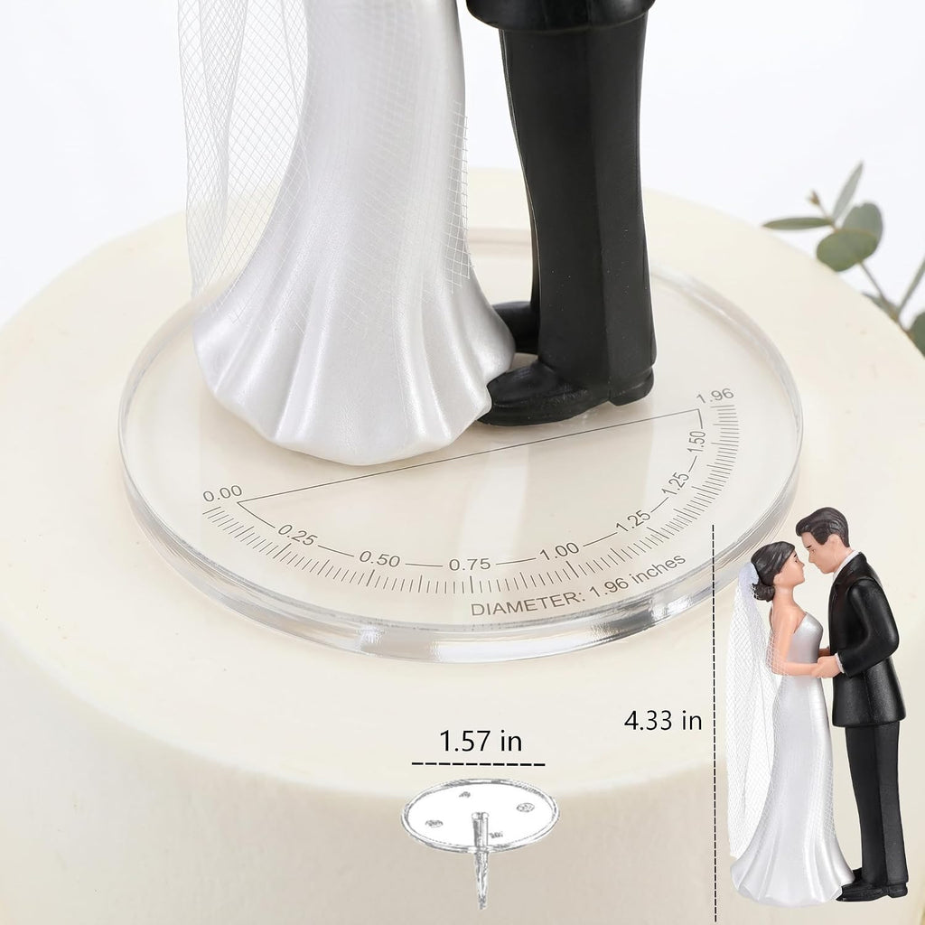Elegant Bride and Groom Wedding Keepsake Figurine - Romantic Couple Statue for Cake Decor, Anniversary Display & Home Aesthetics - Minimalist Hand-Painted Resin Sculpture (Black)