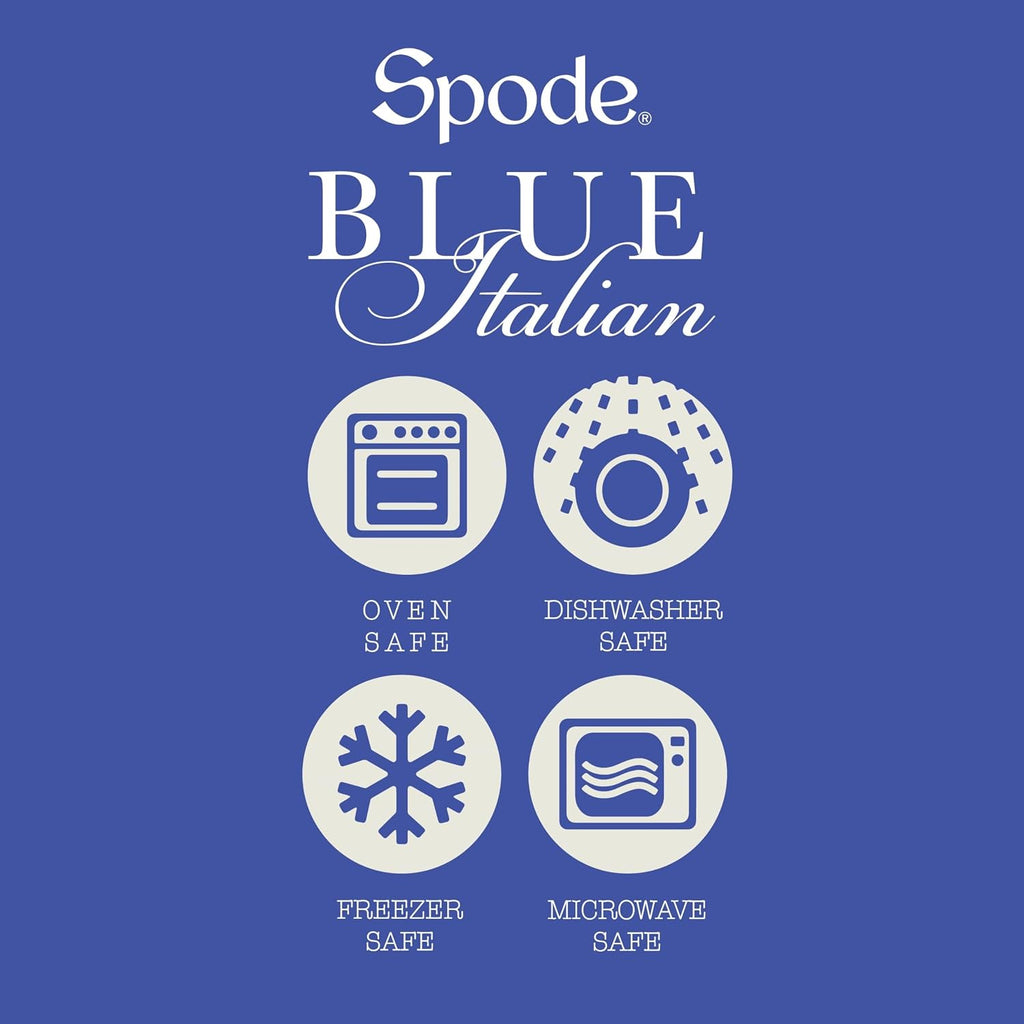 Spode Blue Italian Tealight Holders | Set of 2 Round Tealight Holders | Made of Fine Porcelain | 4 Inch Candle Holders for Home Décor and Housewarming Gift | Dishwasher Safe