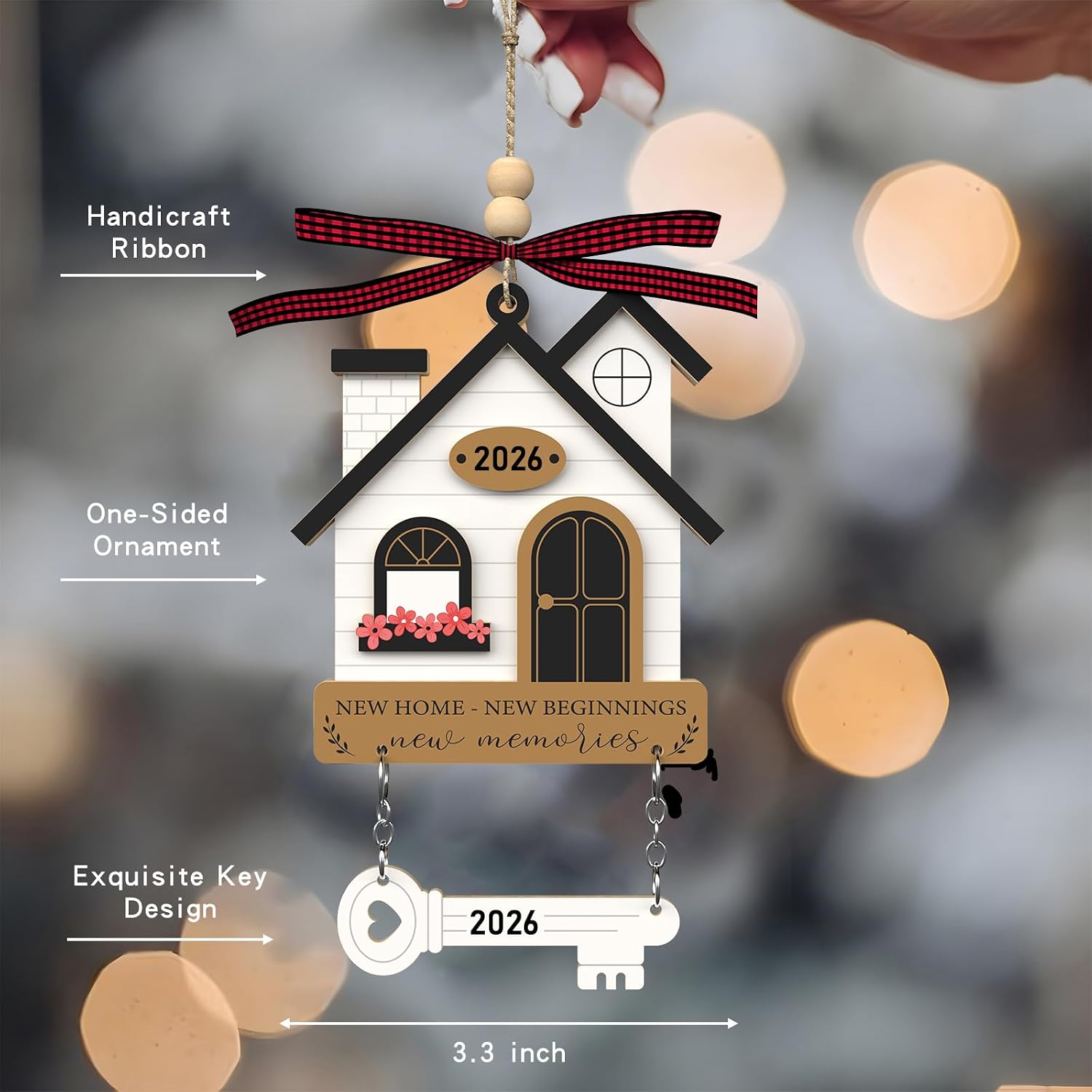 House Warming Gifts New Home - Housewarming Gifts for New House - Housewarming Gift Presents for Women, Couple - New House New Beginning -New House Owners Gift Ideas - Wooden Home Ornament 2026