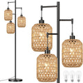 qiyizm floor lamp for living room,bedroom,boho rattan tree, main product view