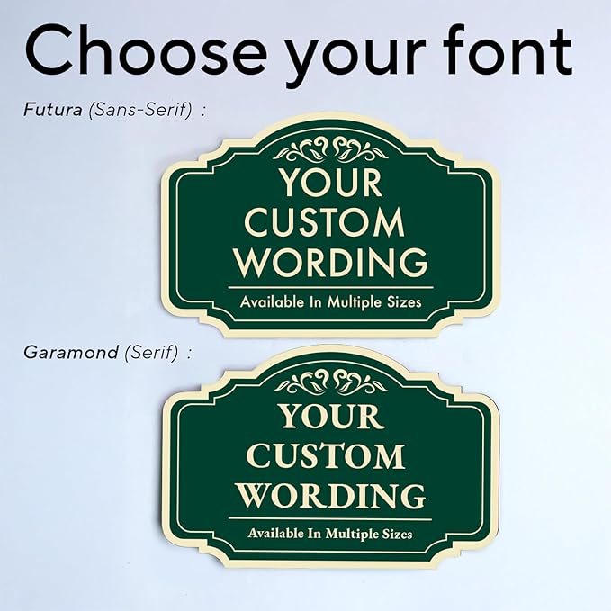 Custom Decorative Outdoor Metal Sign - Personalized Aluminum Driveway Sign, Waterproof, Made in USA - Design 2 Forest Green 12x8 In