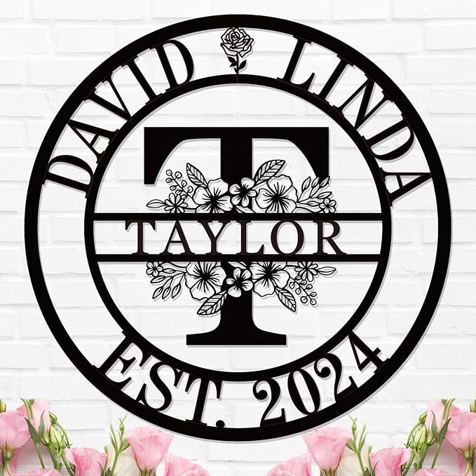 Personalized Christmas Gifts 2025 Best Housewarming Gifts Custom Metal Wedding Anniversary Sign Custom Metal Sign Wedding Gifts Personalized Family Name Signs Monogram Wall Décor