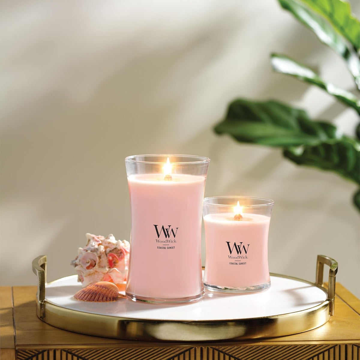 WoodWick Coastal Sunset Scented Candle, Crackling Wick, 21.5oz