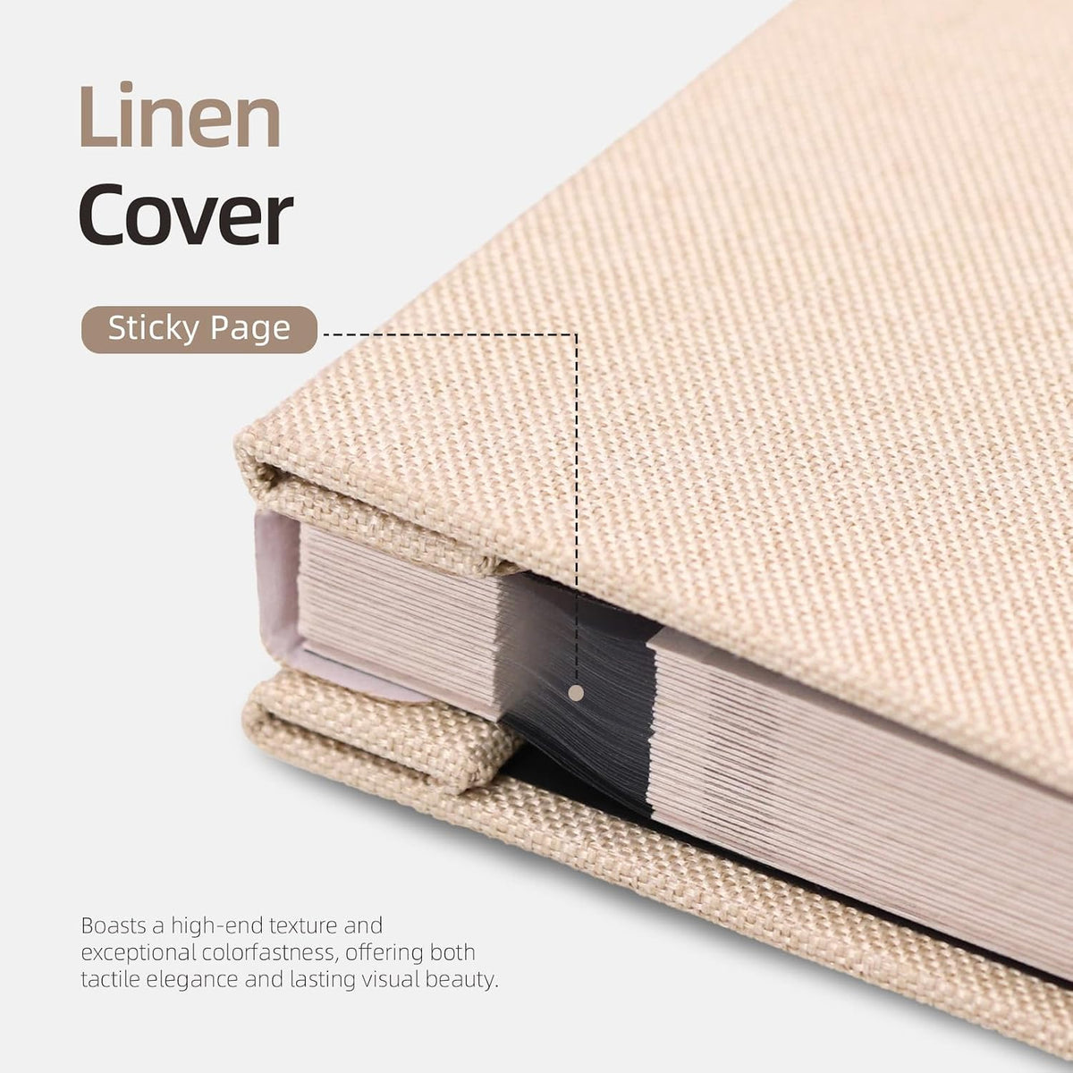 Vienrose Large Self Adhesive Scrapbook 120 Pages 13 x 12.6 in Beige