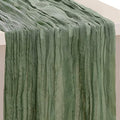 1 Pack Sage Green Cheesecloth Table Runner 35x120 Inch 10Ft Rustic Gauze Cheese Cloth Thanksgiving Table Runner Sheer Cheesecloth Table Runners for Wedding Party Bridal Shower Decoration