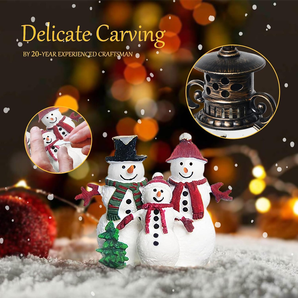 Christmas Snow Globes, Christmas Snowman Snow Globes Lantern with 8 Songs, 6H Timer Battery & USB Powered Glitter Music Box for Christmas Table Decorations Home Decor