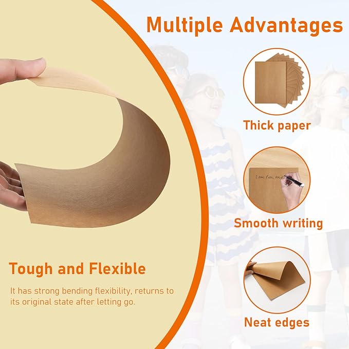 28 Sheets Brown Cardstock 8.5 x 11 Printer Paper, 92lb Heavyweight Thank You Card Stock for Greeting Cards, Wrapper, Invitations, DIY Cards Making, Certificates