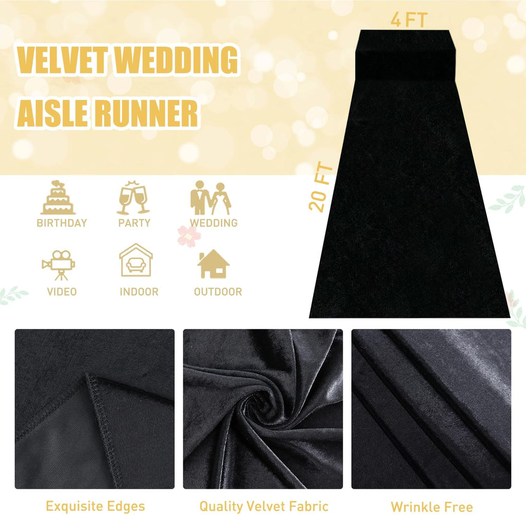 fuhsy wedding decorations wedding aisle runner outdoor black shown in use