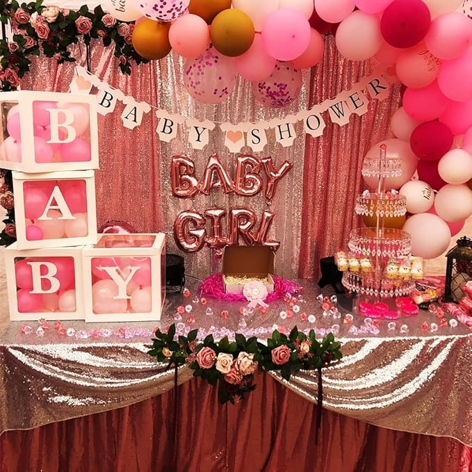 Poise3EHome 2 Panels 2ft x 8ft Fuchsia Pink Sequin Backdrop Curtains for Wedding Party Xmas Decoration
