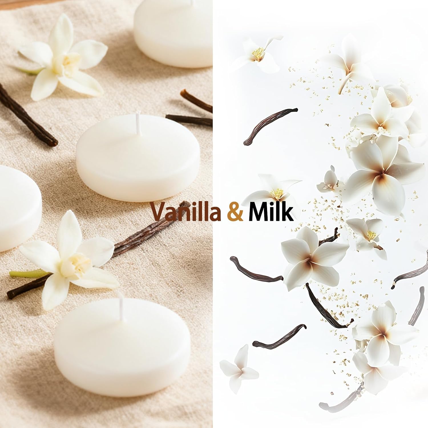 Floating Candles Scented 36 Packs, 3 Inch Floating Candle | Warm Vanilla High Scented, 8-10 Hours Burn Time for Centerpiece, Large Water Candle Floating For Home, Wedding, Pool