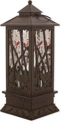 Christmas by Roman Inc., Confetti Lites Collection, 11" H LED Deer Bronze Lantern, Lantern, Snow Globe, Holiday Home Décor, Santa, Cardinal, Nutcracker, Snowman, Reindeer (4x4x11)