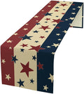 Memorial Day Table Runner, 4th of July American Patriotic Independence Day Stars Stripes Print Table Runne for Summer Holiday USA Home Decoration Party,13x108inch
