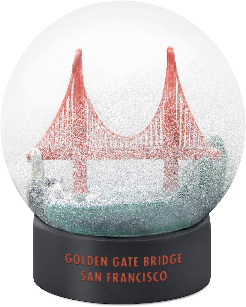 Hengulus Snow Globe: Golden Gate Bridge San Francisco Fog, Modern Style, Glass, Gray Or White
