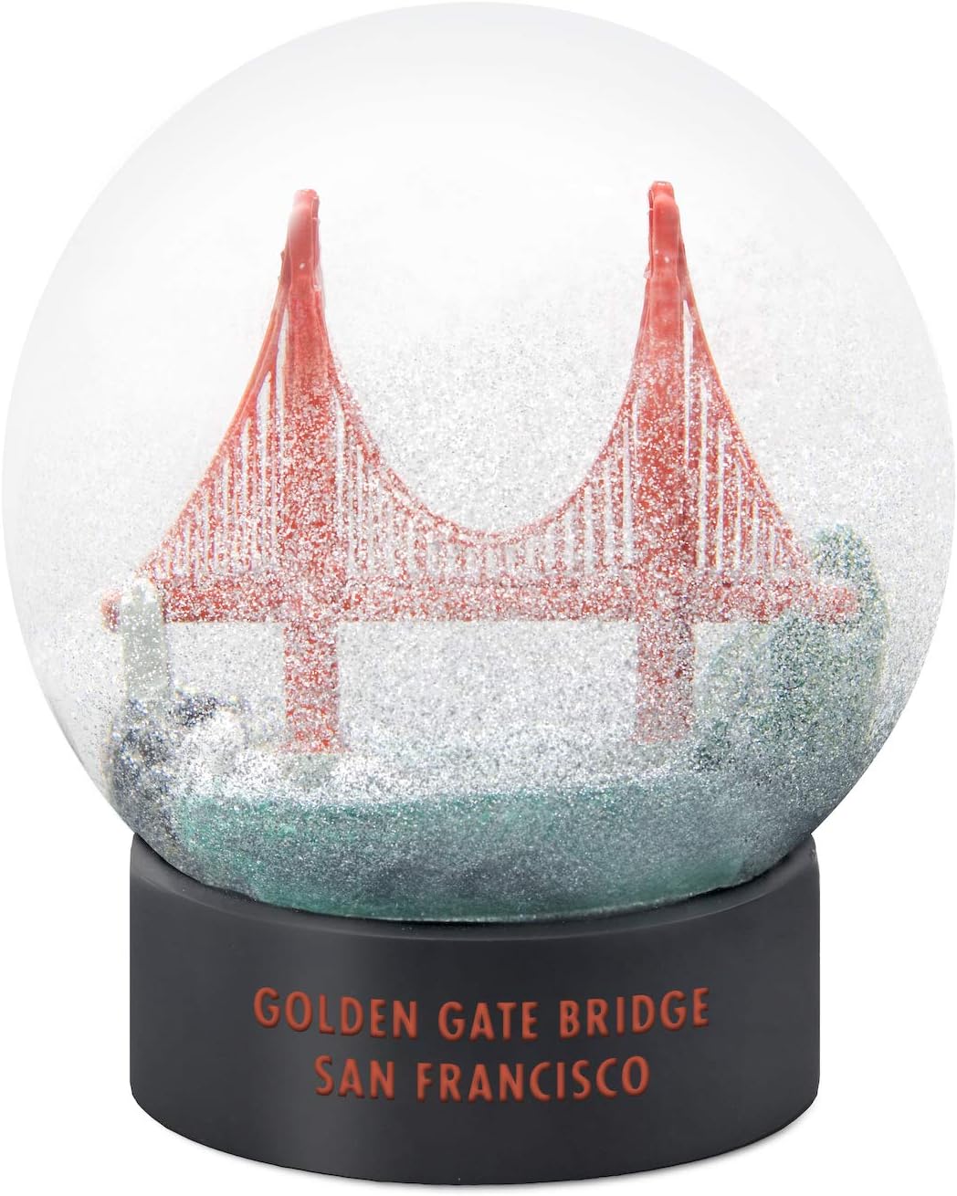 Hengulus Snow Globe: Golden Gate Bridge San Francisco Fog, Modern Style, Glass, Gray Or White