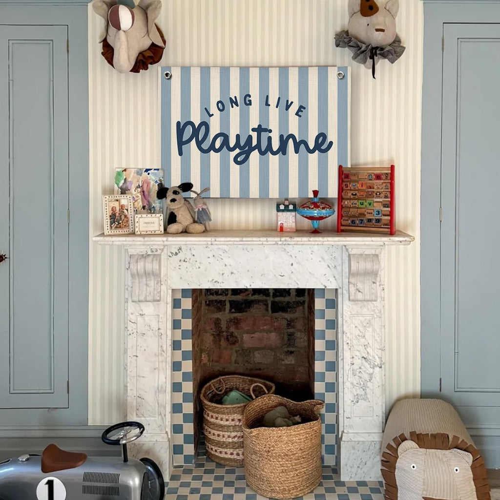 Playroom Wall Decor, Toddler Playroom Decor Hanging Linen Banner,Play Room Wall Decor for Nursery Nursery, 20x30 Inch