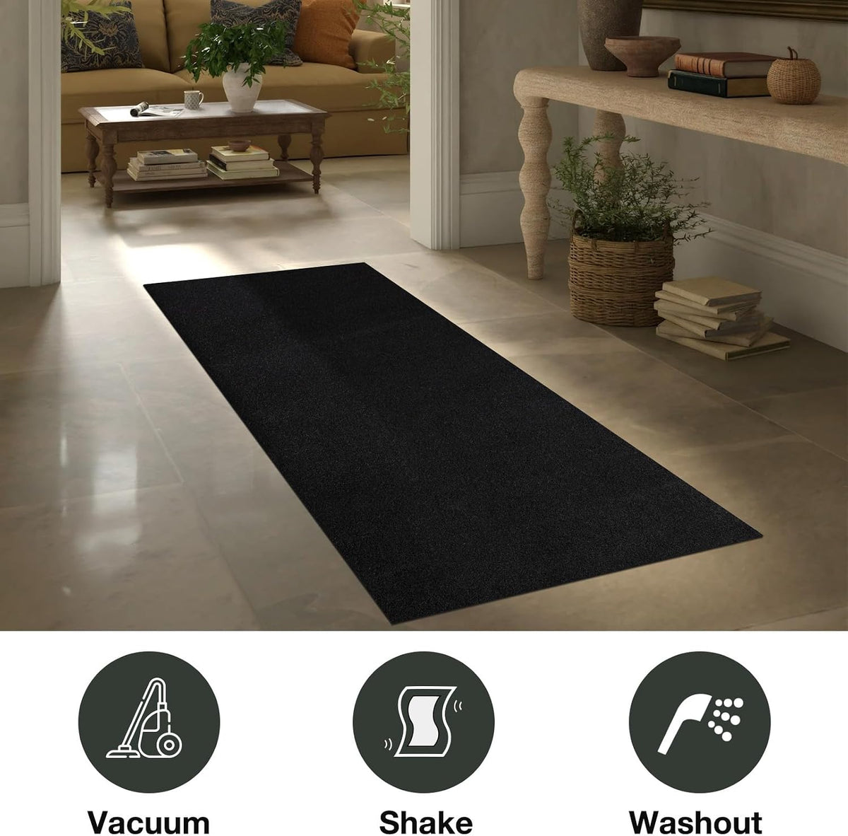 SALLOUS 450 GSM Extra Thick Runner Rug 4x50ft, Heavy-Duty Reusable Carpet Run...