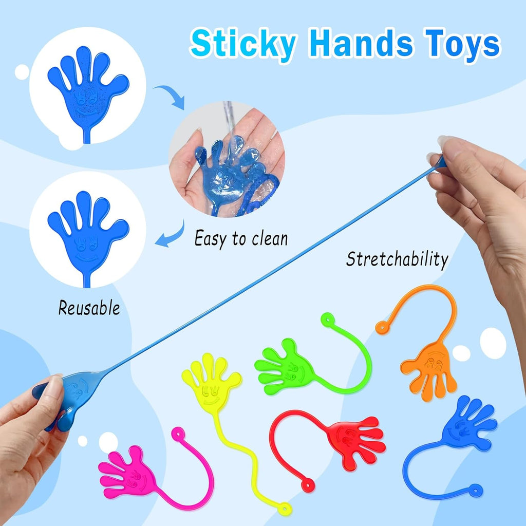 Sticky Hands Bulk 48 PCS Party Favors for Kids 4-8 8-12 Stretchy Sticky Hand Toy Goodie Bag Stuffers Filler Treasure Box Toys Classroom Prizes Back to School Gifts for Students Birthday Party Supplies